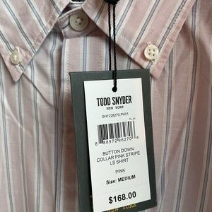 NWT Todd Snyder Long Sleeve Button Down - Color Pink Stripe
